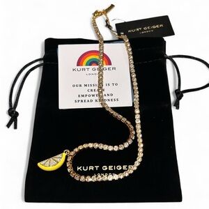 🚨Kurt Geiger London Lemon Pendant Crystal Tennis Necklace.
NWT 
🍋
**RARE**